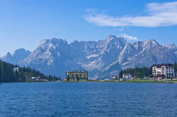 Природний Ландшафт Альпах Озеро Мізуріна Доломітські Альпи Італія — стокове фото