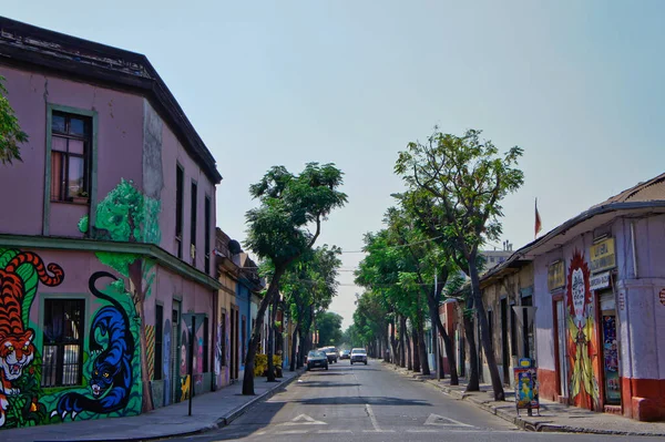 Santiago, Eski şehir sokak manzarası, Şili, Güney Amerika