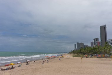 Recife, Beach ve modern şehir manzarası, Brezilya, Güney Amerika