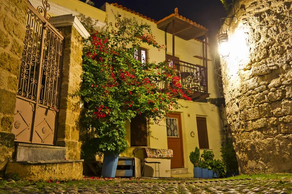 Île Rhodes Vieille Ville Vue Nuit Grèce Europe — Photo