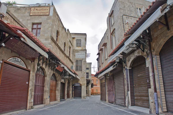 Rhodes Island Old City Street View Grécia Europa — Fotografia de Stock