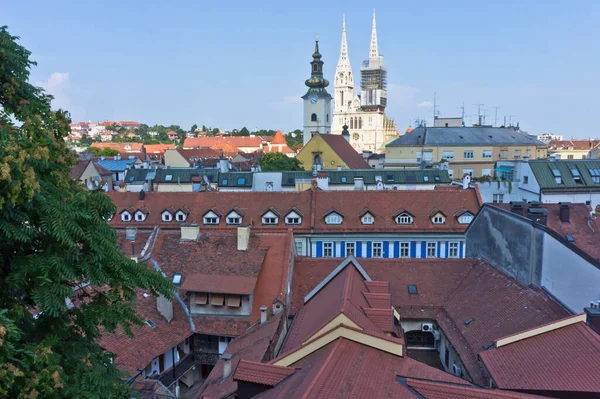 Загреб Старый Город Панорамный Вид Хорватия Балканы Европа — стоковое фото
