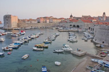 Dubrovnik Eski liman manzarası, Hırvatistan, Balkanlar, Avrupa