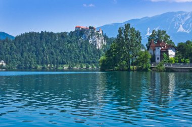 Bled Gölü manzarası, Slovenya, Balkanlar, Avrupa