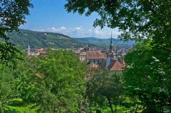 シギソアラ 旧市街の丘からの眺め ルーマニア バルカン ヨーロッパ — ストック写真