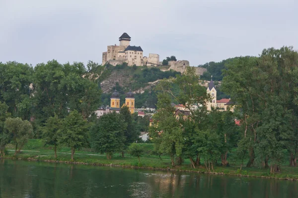 Тренчин Вид Старый Город Словакия Европа — стоковое фото