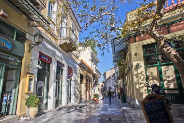 Atina Plaka, Eski şehir sokak manzarası, Yunanistan, Avrupa
