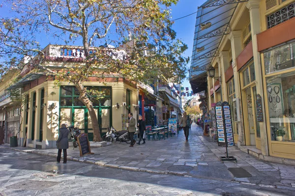 Atenas Plaka Vista Velha Rua Cidade Greece Europa — Fotografia de Stock