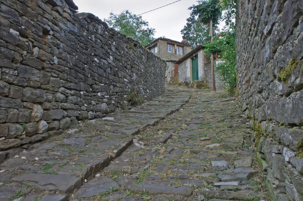 Tsepelovo Epirus Old Stone Village Street View Greece Europe — Stock Photo, Image