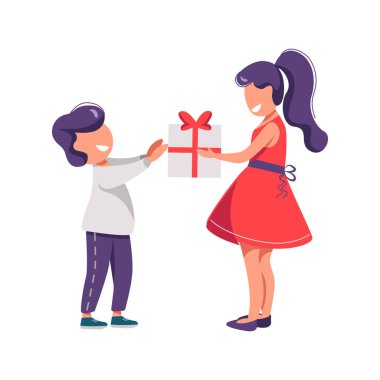 Bir Yetenek Veren çocuk ve kızın farklı arka planda canlandırması