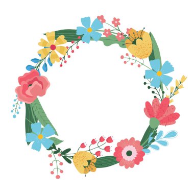 Çiçek çelengi çizmek, bayram hediyesi. Kapak için vektör illüstrasyonuName.