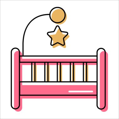 bebek renkli düz tasarım ikonu. Web ve mobil uygulamalar için şablon ögeleri