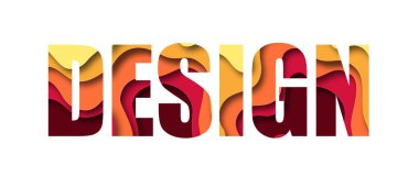 tasarım ifadesi, terim, cümle. İş sunumları, el ilanları, posterler ve davetiyeler için vektör tasarımı. Renkli oymacılık sanatı - kırmızı ve sarı