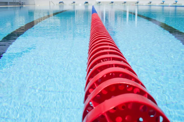 Plastic Swimming Pool Lane Rope Floating Water Surface — Stock Photo, Image