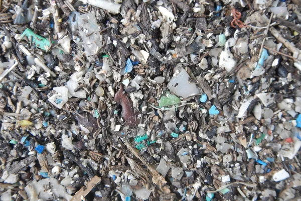 Micro Plastics Marine Debris Sand Beach — Stock Photo, Image