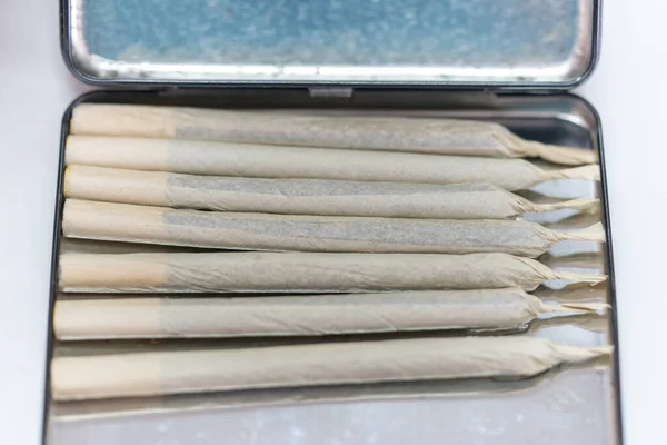 Marijuana Cannabis Joint Cigarette Case — Stock Photo, Image