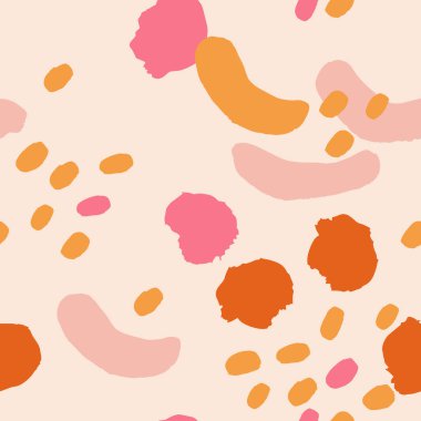 Soyut seamless modeli farklı unsurları ile. Kaotik vektör doku ile mürekkep şekillerini.