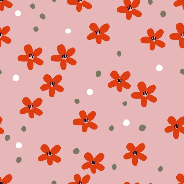 Modèle Abstrait Sans Couture Avec Petites Fleurs Vector Texture Florale — Image vectorielle