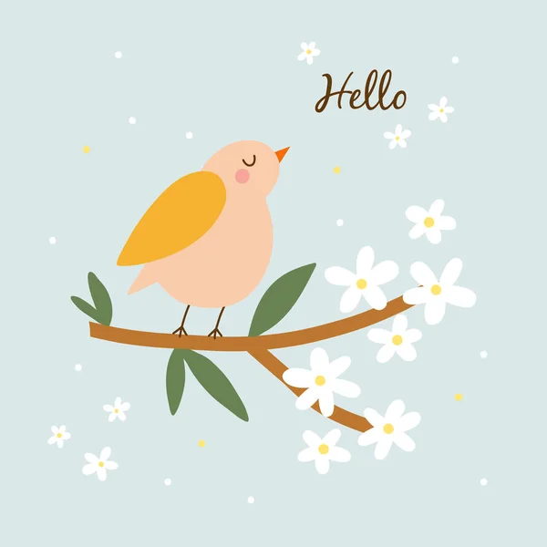 Bonjour Illustration Vectorielle Oiseau — Image vectorielle