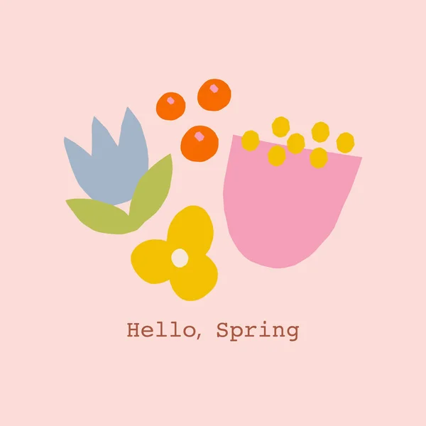 Hello Spring Vector Illustration — Stock Vector