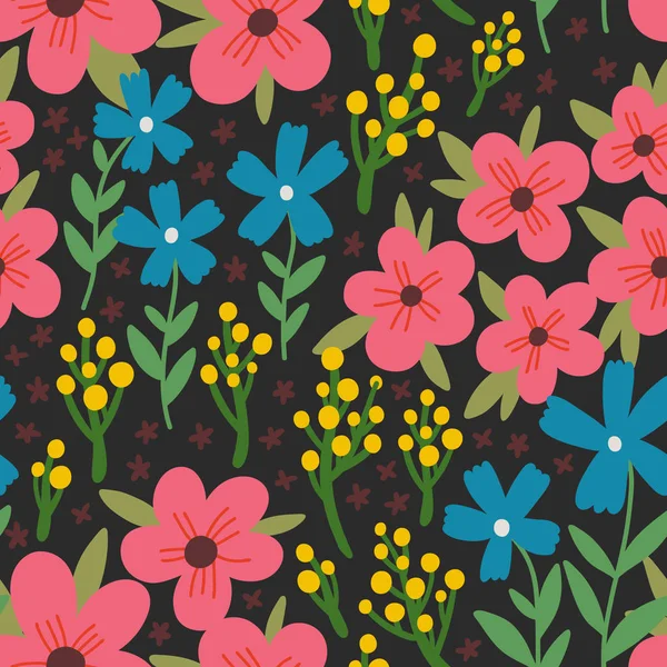 Ditsy Floral Patroon Vectorillustratie — Stockvector