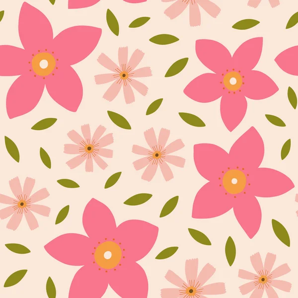 Ilustración Vectorial Patrón Floral Colorido — Vector de stock