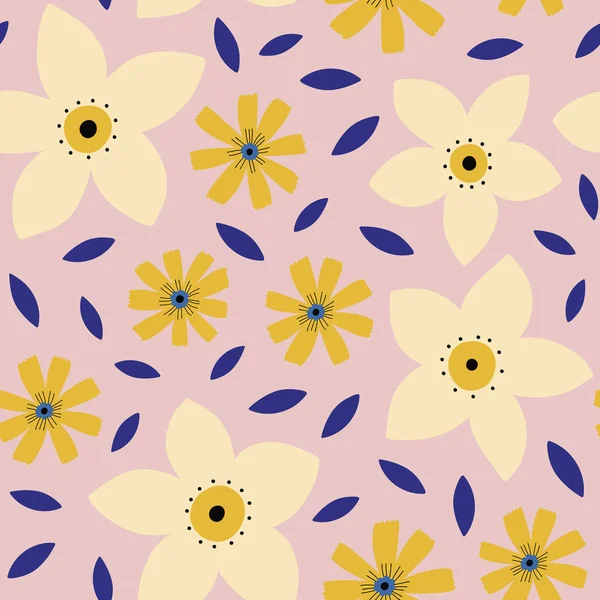 Ilustración Vectorial Patrón Floral Colorido — Archivo Imágenes Vectoriales