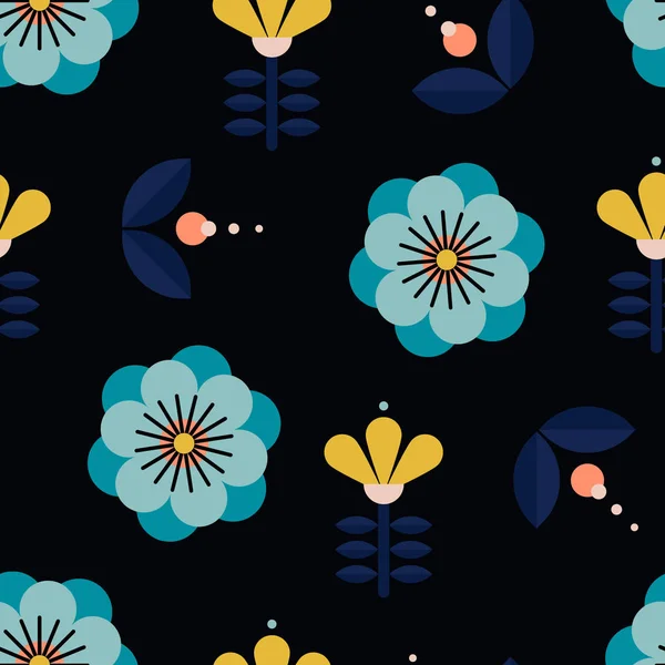 Ilustração Floral Colorido Padrão Vetor — Vetor de Stock