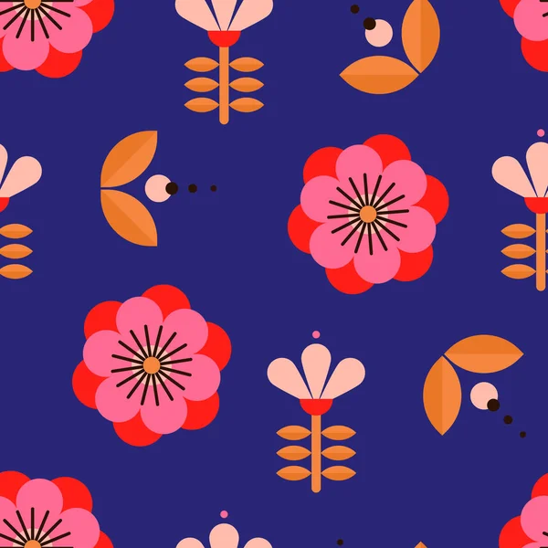 Illustration Vectorielle Motif Floral Coloré — Image vectorielle