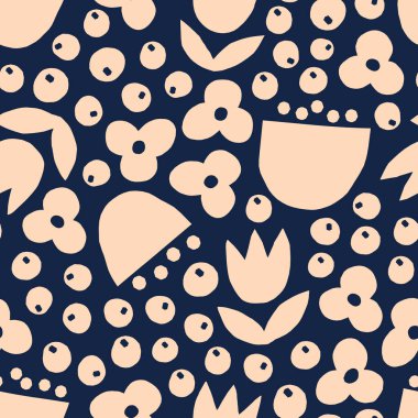 Kağıt çiçekler dışarı kesim ile Seamless modeli. Çiçek vektör arka planda İskandinav tarzı. 