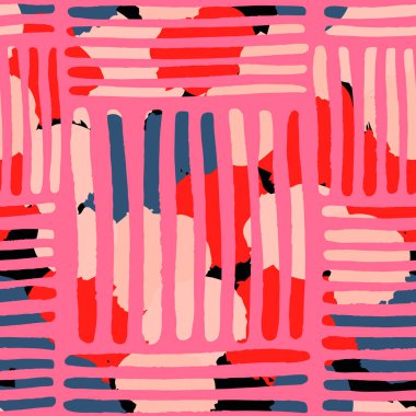 Vektör çok renkli çizgiler ile seamless modeli. Soyut cesur tasarım