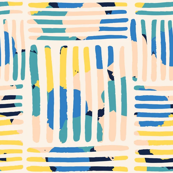 色とりどりのラインとシームレスなパターンをベクトル 抽象的な大胆なデザイン — ストックベクタ
