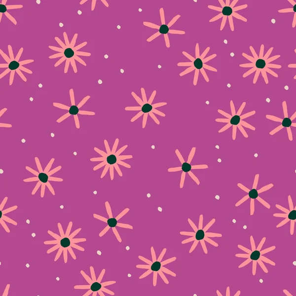 Vector Fără Sudură Floral Pattern Fundal Abstract Mușețel Flori — Vector de stoc