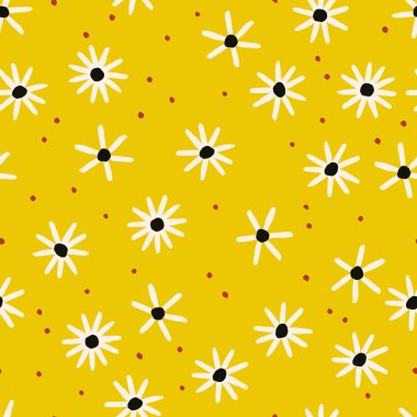 Vektör sorunsuz çiçek desenli. Papatya çiçeği ile arka plan