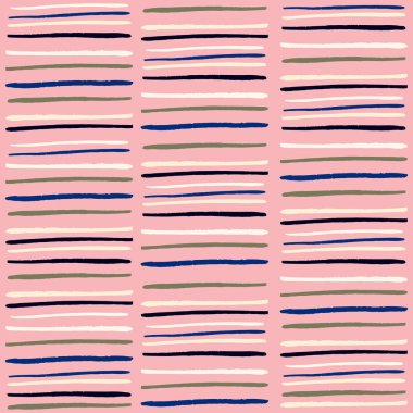 Mürekkep hatları ile soyut seamless modeli. Vektör arka plan çok renkli çizgili.