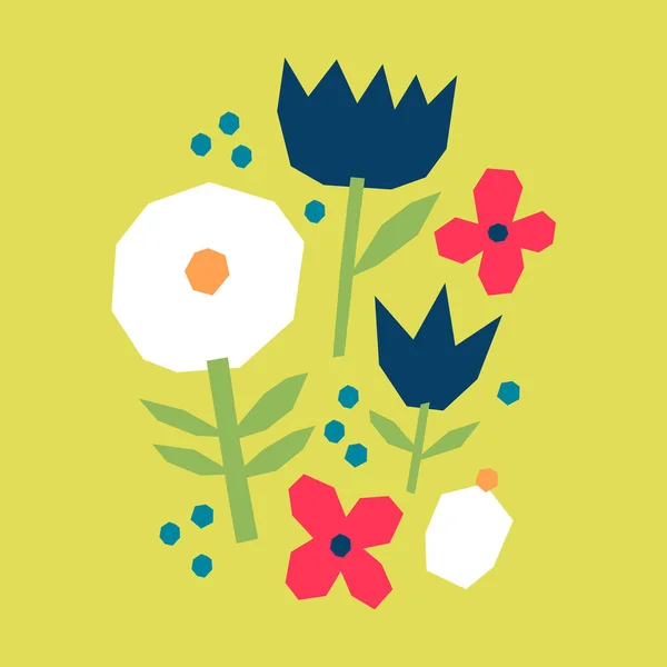 Векторний Безшовний Візерунок Стилізованими Квітами Красива Квіткова Текстура Векторні Ілюстрації — стоковий вектор