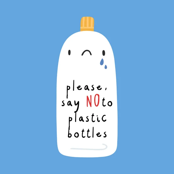 Bottle Say Plastic Lettering Ecology Concept — Free Stock Photo