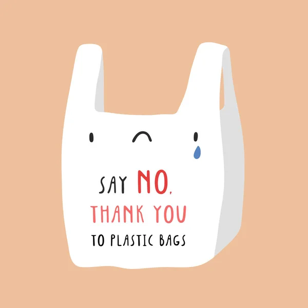 Tas Dengan Mengatakan Tidak Ada Huruf Plastik Konsep Ekologi — Foto Stok Gratis