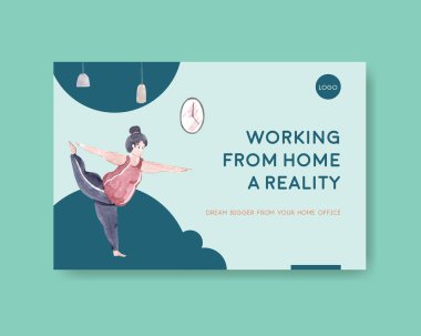 stilli ev şablonu tasarımı metin, vektör illüstrasyonu