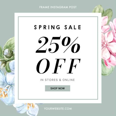 Metin ve vektör illüstrasyonlu şık çiçek şablonu tasarımı