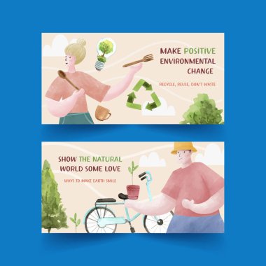 metin ve vektör illüstrasyonlu stil ortam şablonu tasarımı