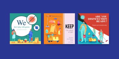 stil dezenfeksiyon şablon tasarımı metin, vektör illüstrasyonu