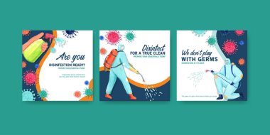 stil dezenfeksiyon şablon tasarımı metin, vektör illüstrasyonu