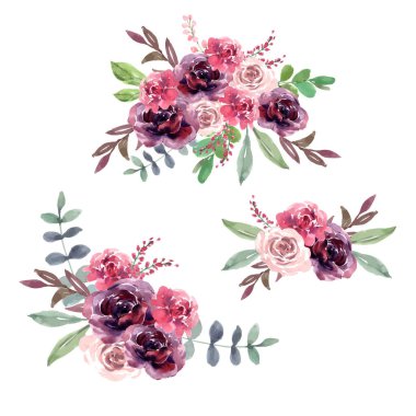 şık çiçekler şablon tasarımı, vektör illüstrasyonu