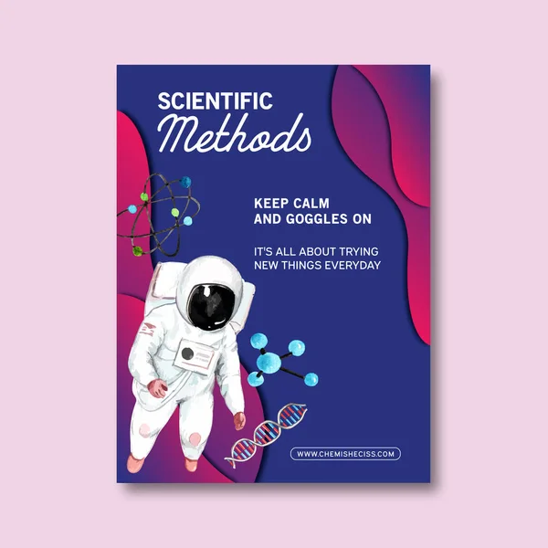 Κομψό Σχεδιασμό Πρότυπο Αφίσα Επιστήμη Κείμενο Διανυσματική Απεικόνιση — Διανυσματικό Αρχείο