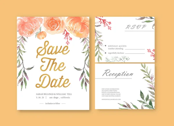 Stilvolle Hochzeitskarten Vorlage Design Mit Text Vektorillustration — Stockvektor