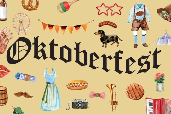 Elegante Oktoberfest Diseño Plantilla Marco Con Texto Ilustración Vectorial — Archivo Imágenes Vectoriales