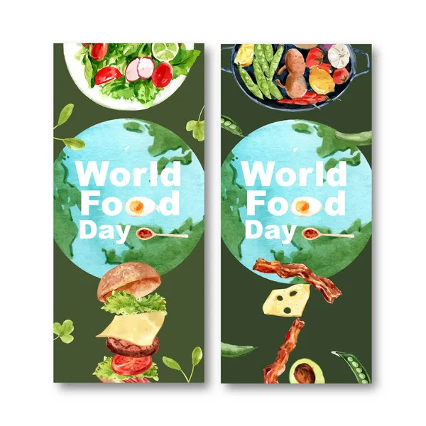 stylish world food flyers template design with text, vector illustration