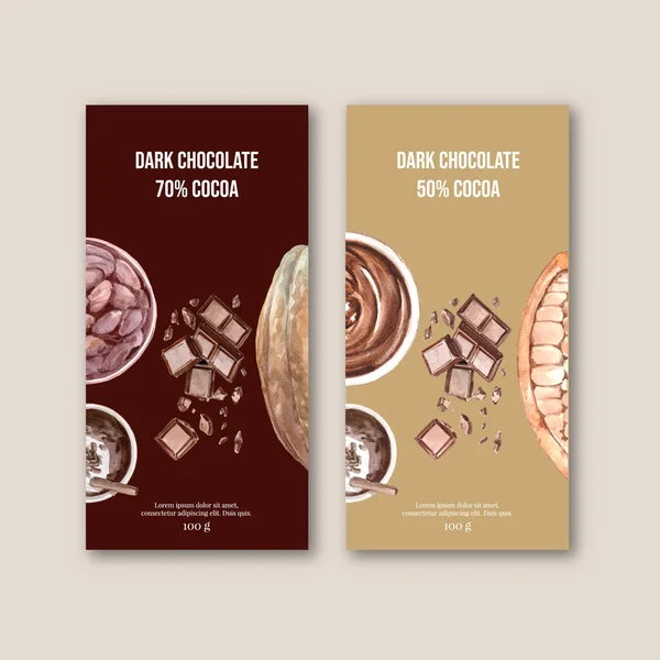 Design Modelo Embalagem Chocolate Elegante Com Texto Ilustração Vetorial — Vetor de Stock