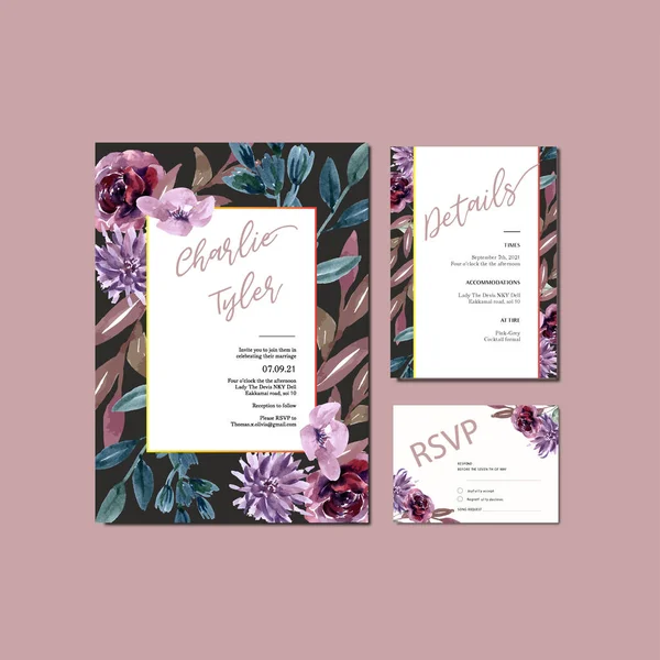 Design Elegante Modello Carte Sposa Con Testo Illustrazione Vettoriale — Vettoriale Stock